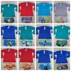 5 Sunga Cueca Infantil Criança + 5 Camisa Uv Protecao Solar