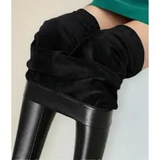 Calça Impermeavel Alta Legging Forrada Térmica Peluciada roupa termica couro cirre jogger forrada flanelada