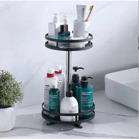Organizador Condimentos Tempero Suporte Rack Estante Prateleira Giratório Produto Banheiro Cozinha