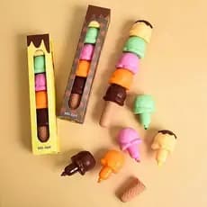 Kit Marca Texto Sorvete Cassquinha | Marca Texto Fofo | Kawaii | Bolas de Sorvete