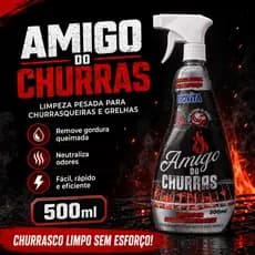 Limpa Grelha Churrasqueira Amigo Do Churras 500ml Gordura Queimada Espetos Assadeiras Limpeza