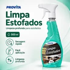 Limpa Estofados Provita 500ml Limpeza Seco Espuma Sofa Poltrona Cadeira Banco Carro Tecidos Odor
