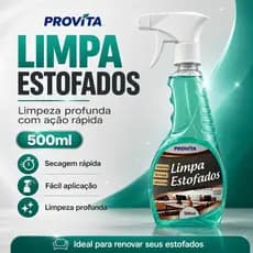 Limpa Estofados 500ml Provita Limpeza a Seco Espuma Sofá Poltrona Cadeira Banco Carro Tecidos