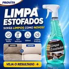 Limpa Estofados Provita 500ml Espuma Limpeza a Seco Sofá Banco Carro Colchão Tecido Manchas Facil