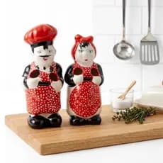 Casal de Cozinheiro  Cerâmica Porta Colher Enfeite Decorativo Cozinha Área Gourmet Rústica Presente.