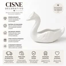 Vaso Cachepot Cisne Cerâmica Para Flores e Plantas Porta Objetos Decoração Presente Chique Escultura