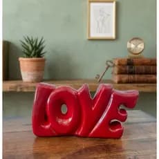 Enfeite Decorativo Palavra LOVE Escultura Objeto Decorativo Cerâmica Ideal Para Decoração Presente .