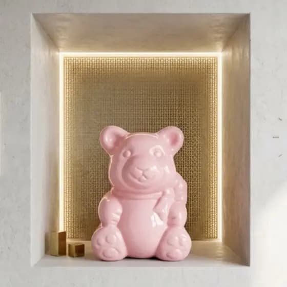 Urso Decorativo em Cerâmica Infantil Lembrancinha Enfeite Quarto Maternidade Chá Bebê Aniversário  .