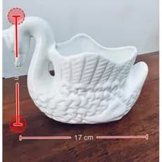 Vaso Cachepot Cisne Cerâmica Enfeite Decorativo Luxo Para Mesa Casa Sala Quarto Aparador Para Flores