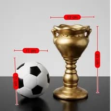 Bola Vaso Taça Troféu em Cerâmica Decoração Para Festa Casa Escritório Futebol Presente Homenagem  .