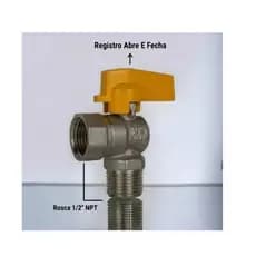 Registro Para Aquecedor A Gás Angular 1/2 Polegada Macho X Fêmea