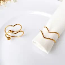 6 ou 12 Argola Porta Guardanapo Mesa Posta Minimalista Dourado Casamento