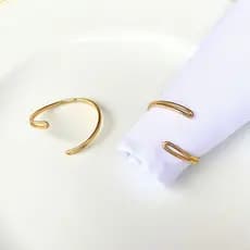 06 ou 12 Anel Guardanapo Mesa posta Simples e discreto Dourado