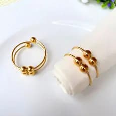 Kit 06 ou 12 Anel Porta Guardanapo Argola Mesa Posta 4 Pérolas Casamento