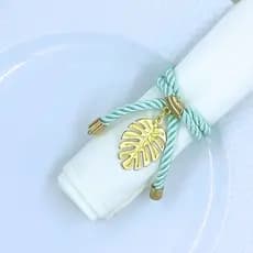 Kit com 04 ou 8 Anel Porta Guardanapo Cordão Azul Bebê Com Pingente