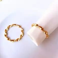 Kit 06 ou 12 Anel Argola Porta Guardanapo Casamento Mesa Posta Trançado