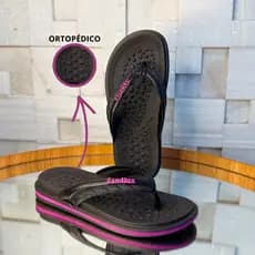 Chinelo Rasteirinha Ortopédica Feminina com Palmilha Massageadora Esporão Fascite Confortável e Antiderrapante