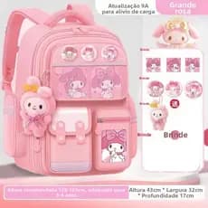 Nova mochila escolar com estampa de anime para alunos do ensino fundamental--5028