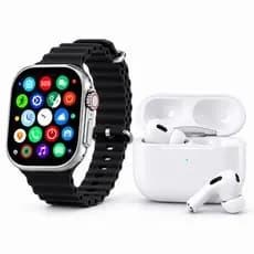 Kit Smartwatch T900 + Fone Bluetooth ANC | Chamadas, Esportes e Música Sem Fio