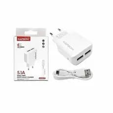 Carregador de celular e tablet Turbo 5.1A iPhone Micro USB Tipo-C – Dupla Porta Rápido