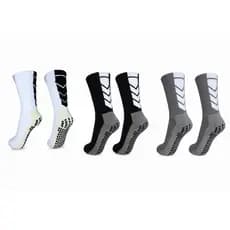 Kit 6 Meias Esportivas Grip Antiderrapante Cano Alto - Jogador de Futebol