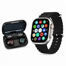 Kit Relógio Smartwatch T900 Ultra 2 + Fone Bluetooth M10 Sem Fio Display Digital Android iPhone