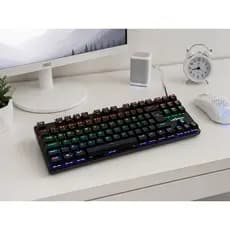 Teclado Mecânico Gamer 60% LEHMOX LEY-2080 RGB Switch Azul USB ABNT2 Compacto