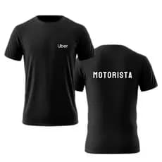 Camiseta Masculina Feminina Motorista Uber Preta