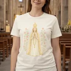 Camiseta Nossa Senhora de Fátima Estampa Católica Unissex