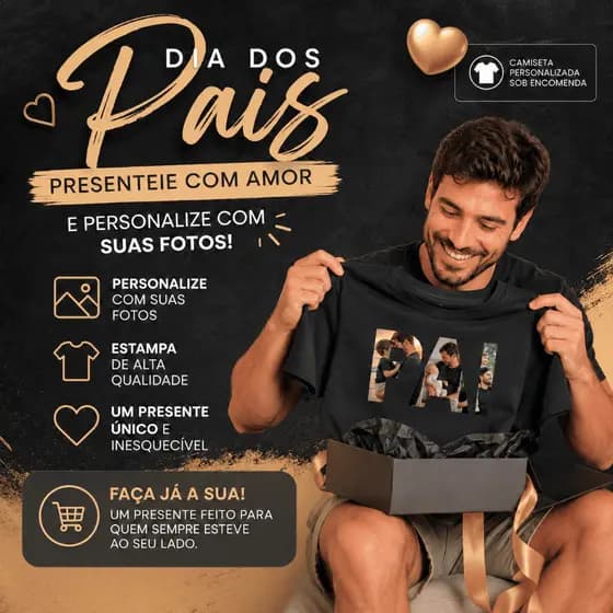 Camiseta Personalizada Pai Dia Dos Pais Presente Varias Cores