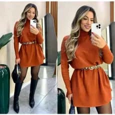 Vestido poncho Max blusão lanzinha blusa de frio gola alta inverno
