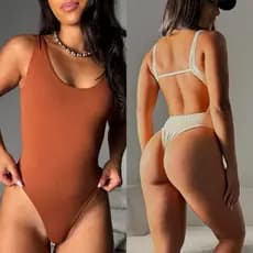 Body maiô cavado fio dental moda praia verão