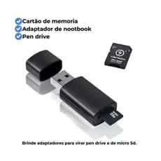 Cartão de Memória 64GB Alta velocidade Com Adaptador SD E Usb