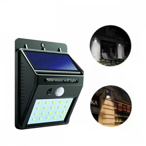 Luminária Solar Externa Para Jardim com Sensor de Movimento 30 Leds