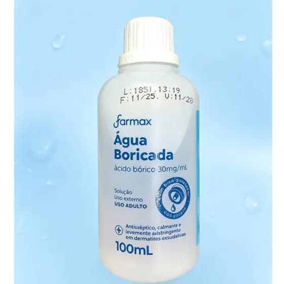 Agua Boricada 3% - Farmax Solucao dermatologica com 100mL