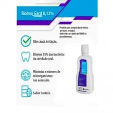 RIOHEX GARD 0,12% ENXAGUANTE BUCAL ANTISSEPTICO 250ML SEM ALCOOL RIOQUIMICA