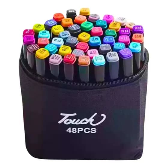 Kit Canetinhas Touch Ponta Dupla com várias Cores Para Colorir Papel