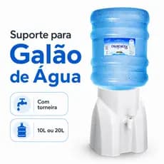 Suporte para Galão de Água 10L 20L com Torneira Base Resistente Plástico Fácil Instalação Casa
