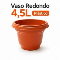 Vaso Redondo 4,5L Plástico Cerâmico Reforçado Jardim Plantas Flores Suculentas