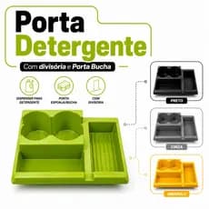 Porta Detergente Dispenser Organizador de Pia Porta Esponja Bucha Suporte Cozinha Moderno