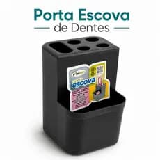 Porta Escova De Dentes Pasta de Dente Preto Porta Organizador Banheiro Compacto Moderno