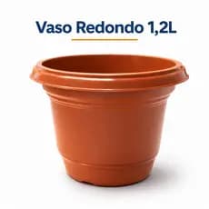 Vaso Redondo 1,2L Plástico Cerâmico Reforçado Jardim Suculentas Flores Mudas Kit 5