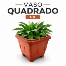 Vaso Quadrado 10L Plástico Cerâmico Jardim Plantas Flores Ornamentais Horta Resistente Kit 5