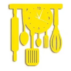 Relógio De Parede quartzo silencioso Cozinha Moderno amarelo