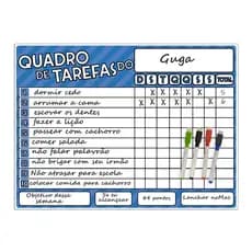 Painel Magnético Quadro De Tarefas Super Nanny Meninos Azul