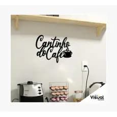 Espelho decorativo Cantinho do Café com xícara em ACRÍLICO preto Placa Decorativa Para Cozinha,sala,área gourmet
