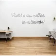Espelho Decorativo Frase ''Você é o seu melhor Investimento'' acrilico prata