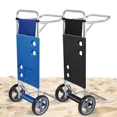 Carrinho De Praia Aluminio Mor Vira Mesa Porta Cadeiras Guarda-Sol Multiuso Polipropileno Resistente Sem Avanço