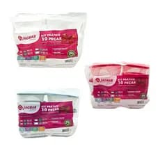 Jogo de Pote Plástico Kit Prático com 10 Peças - Jaguar