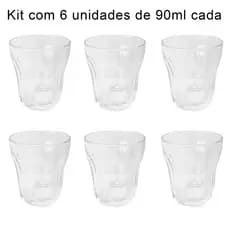 Kit com 6 Copos Shot de Vidro 90ml - Pasabahce